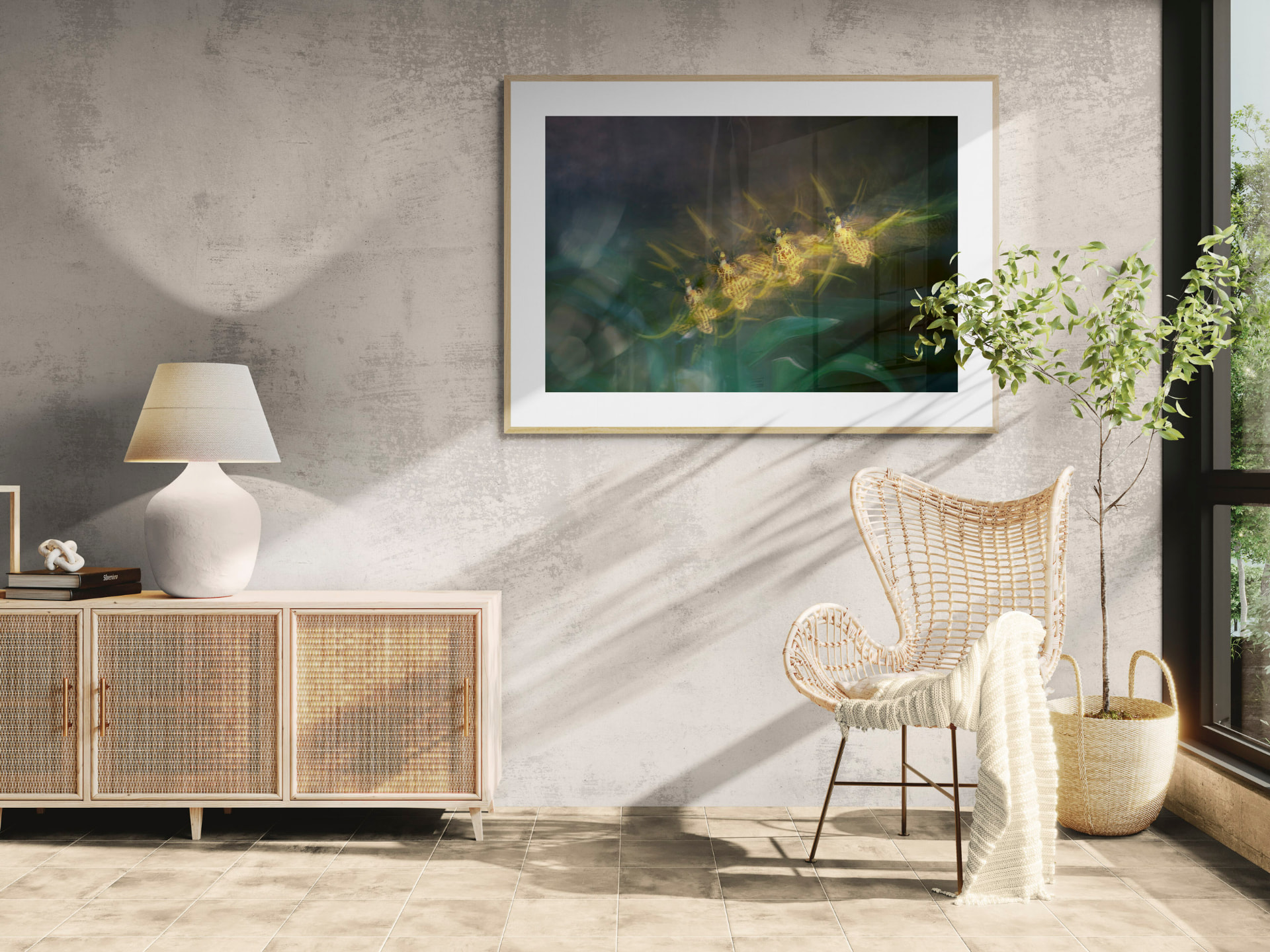 Simulação de ambiente 8 com obra abstrata de Dougbraz