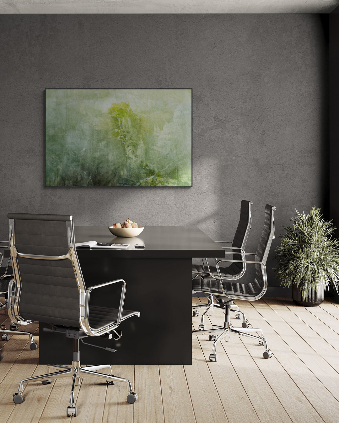 Simulação de ambiente 3 com obra abstrata de Dougbraz