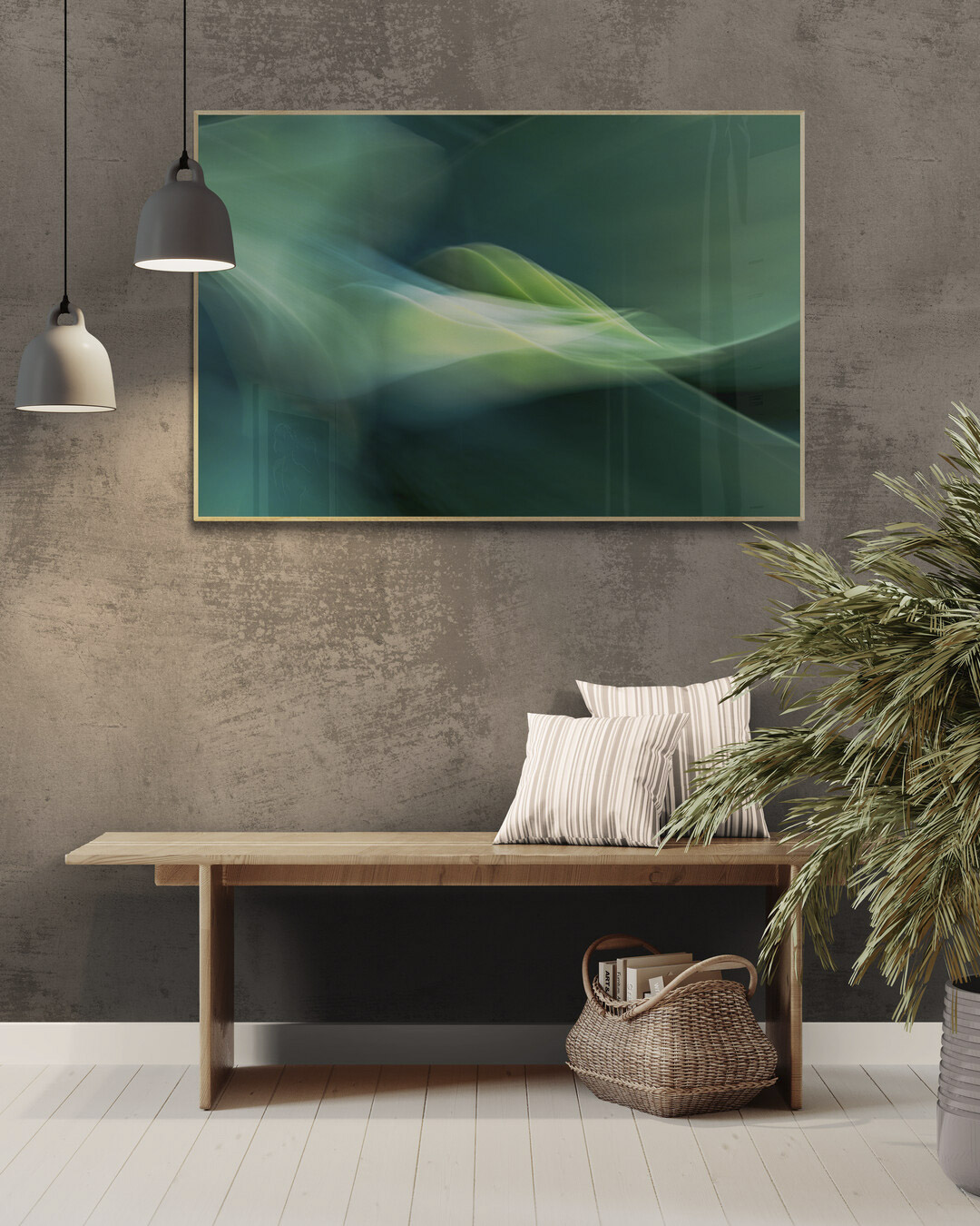 Simulação de ambiente 13 com obra abstrata de Dougbraz